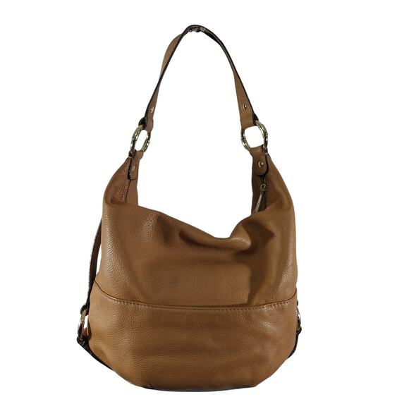 MICHAEL KORS! WARM PECAN BROWN/TAN PEBBLED GENUINE LEATHER HANDBAG, PURSE, BAG! - Picture 5 of 12